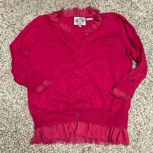 Juicy couture raw silk hem cardigan